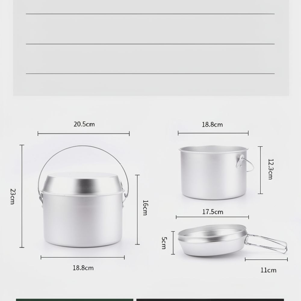 Camping Cooking Dining Set - Outdoor Picnic Aluminum Cookware For Starck
