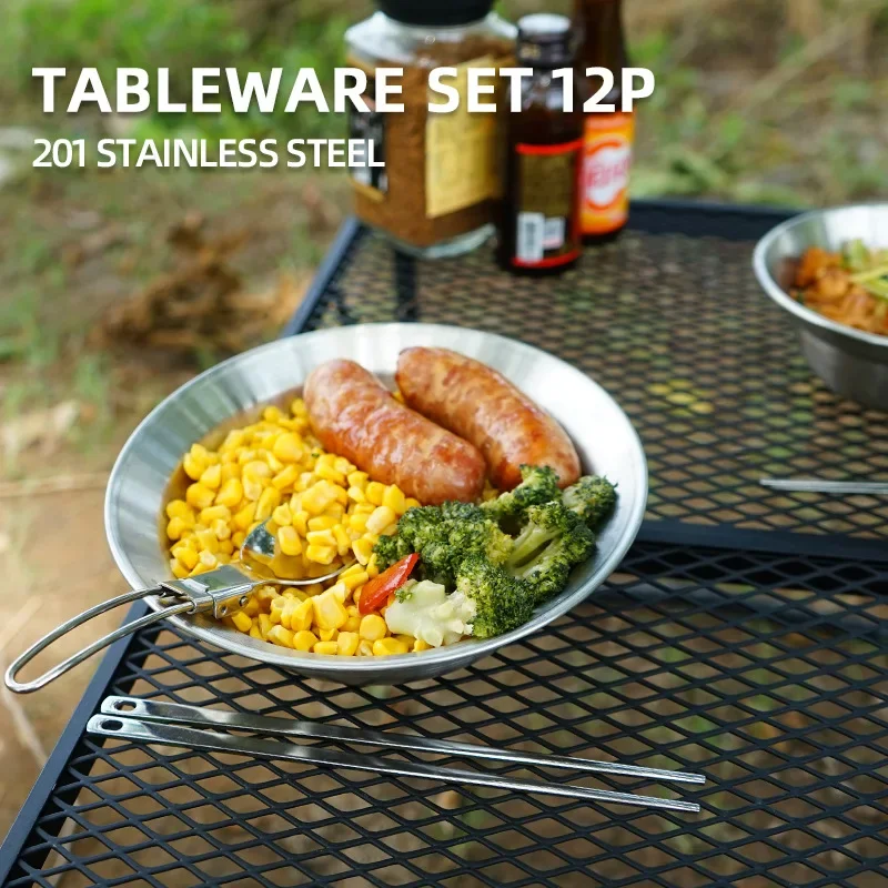 12PCS Portable Outdoor Tablewa - огляд і ціна Camping Cooking Dining Set