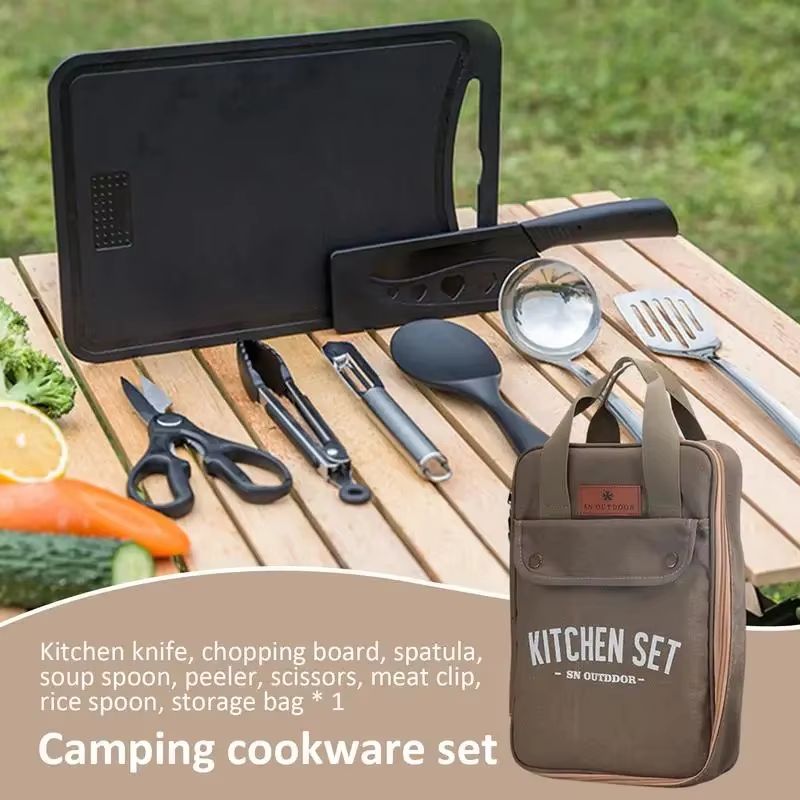 8pcs Camping Kitchen Cookware  - огляд і ціна Camping Cooking Organizer