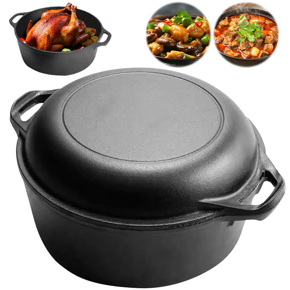 2 in 1 Cast Iron Dutch Oven Po - огляд і ціна Camp Dutch Oven Cast