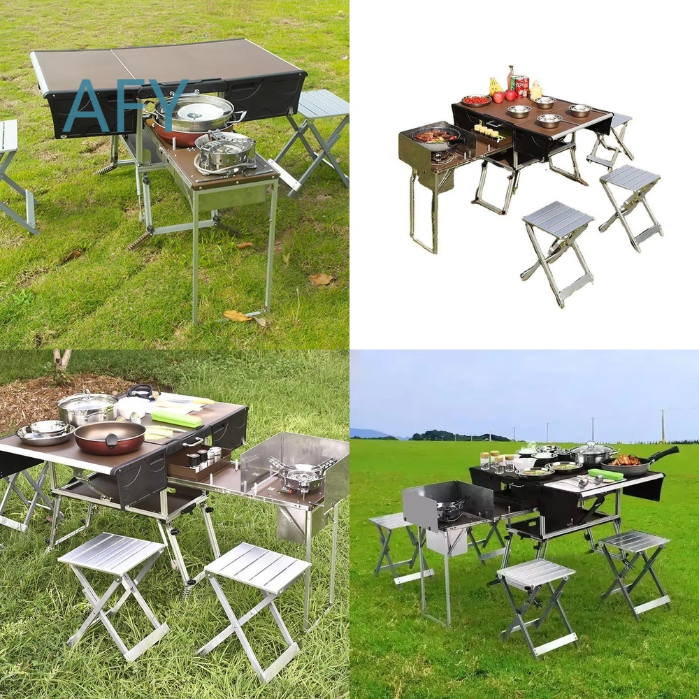 Portable Folding Food Trailer  - огляд і ціна Camping Cooking Dining Set