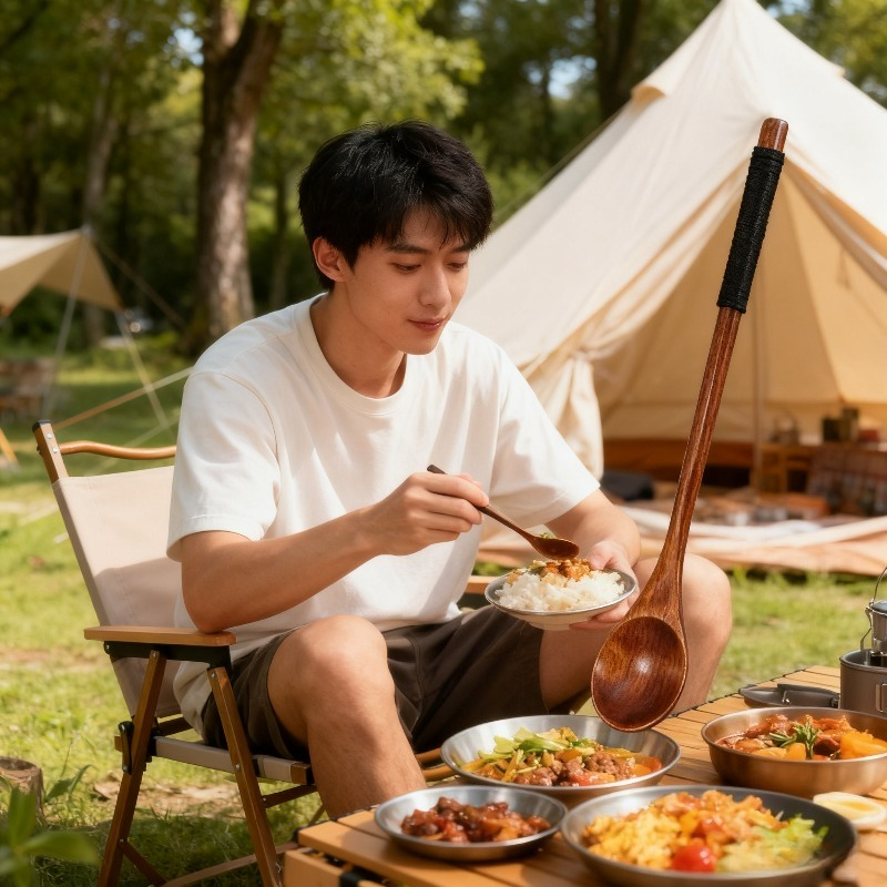 Wooden Dining Set Spoon Chopst - огляд і ціна Camping Cooking Dining Set