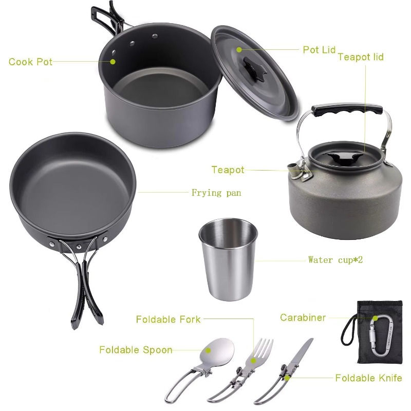 High Quality Outdoor Lightweig - огляд і ціна Quality Camping Cooking Set